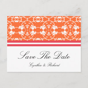 Tangerine Raspberry Orange Save The Date Postcard