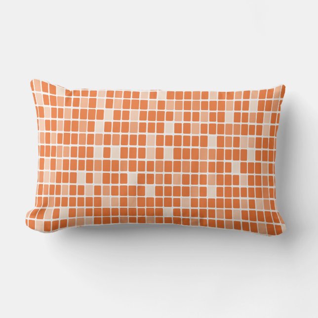 Tangerine Rectangle Mosaic Lumbar Cushion (Front)