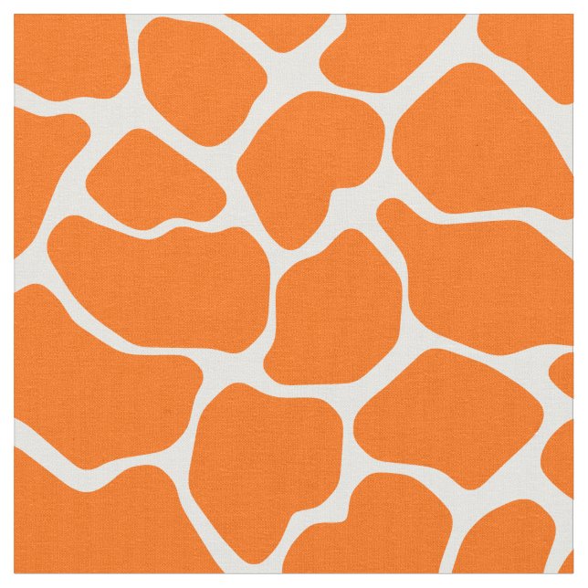 Tangerine Safari Giraffe Fabric (Close Up)