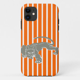 Tangerine Safari Stripe with Leopard Case-Mate iPhone Case