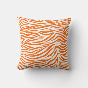 Tangerine Safari Zebra Cushion