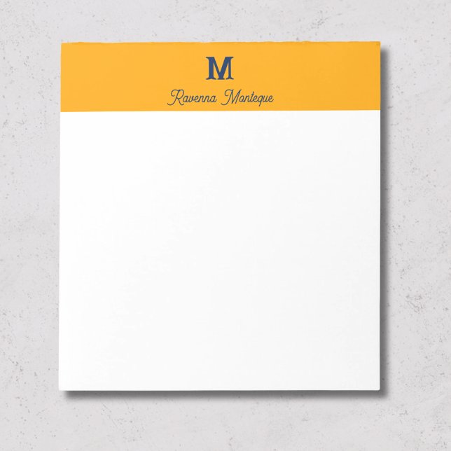 Tangerine Simple Personalized Name Letter Monogram Notepad (Creator Uploaded)