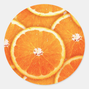 Tangerine slices classic round sticker