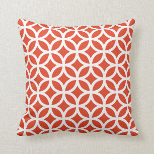 Tangerine Tango Geometric Pattern Pillow