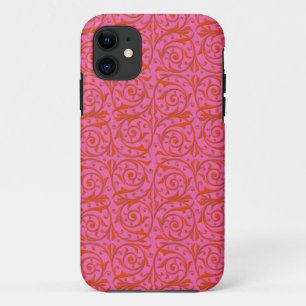 Tangerine Tango Orange and Pink Vines Case-Mate iPhone Case