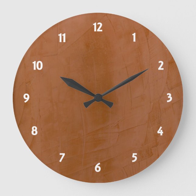 Tangerine Venetian Plaster Round Wallclock (Front)