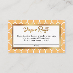 Tangerine & White Ogee, Gold Diaper Raffle Tickets Enclosure Card