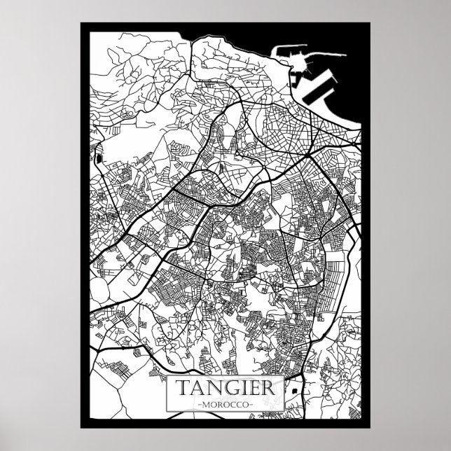 Tangier Morocco City Map Poster (Front)