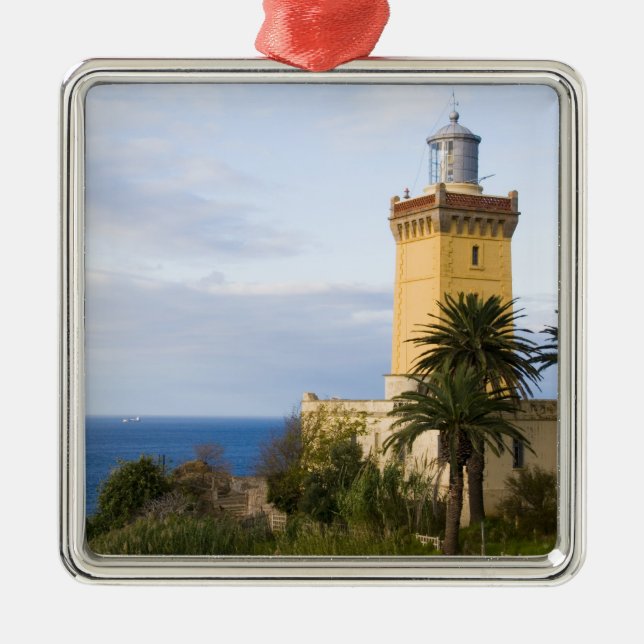 Tangier Morocco lighthouse at Cap Spartel Metal Tree Decoration (Front)