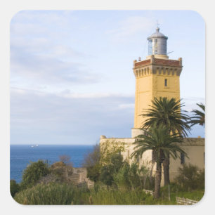 Tangier Morocco lighthouse at Cap Spartel Square Sticker
