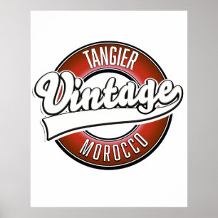 Tangier morocco vintage logo poster