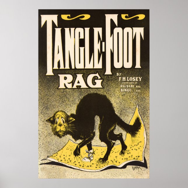 Tangle-foot Rag Cat Poster - Early Jazz music (Front)