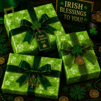 Tangle of Clovers Wrapping Paper Sheet