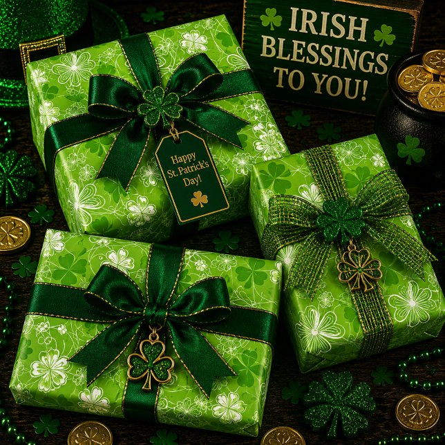 Tangle of Clovers Wrapping Paper Sheet (Creator Uploaded)