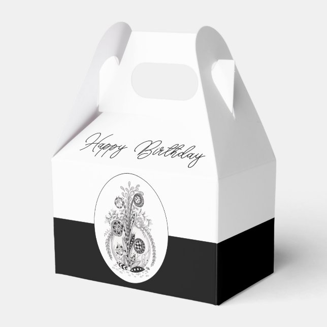 Tangle-shaped floral plant - favour box (Front Side)