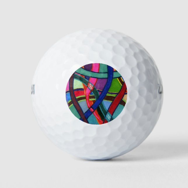 "Tangled" Abstract  Art Custom Wilson Golf Balls (Front)