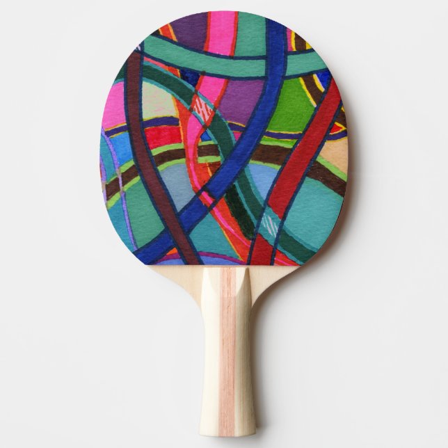 "Tangled" Abstract Ping Pong Paddle (Front)
