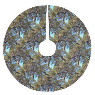 Tangled Branches Of Pine Trees Bizarre Perspective Brushed Polyester Tree Skirt