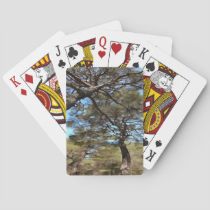 Tangled Branches Of Pine Trees Bizarre Perspective Playing Cards