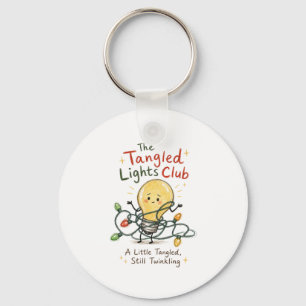 Tangled Christmas Lights Watercolor Key Ring