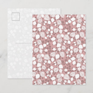 Tangled Foliage Canopy Botanicals Blush Pink Art Postcard