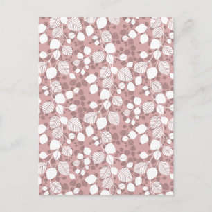 Tangled Foliage Canopy Botanicals Blush Pink Art Postcard