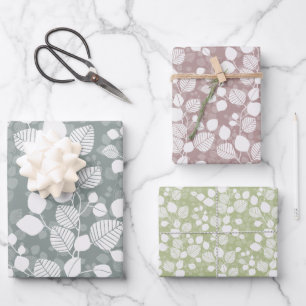 Tangled Foliage Canopy Pastel Botanical Wrapping Paper Sheet