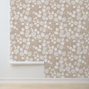 Tangled Foliage Canopy XL white leaves beige Wallpaper