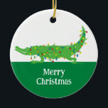 Tangled Lights Gator Ornament<br><div class="desc">Colourful,  happy,  bright ornament to hang on your tree or give as a gift.  You can personalise the  message or purchase it as is.</div>