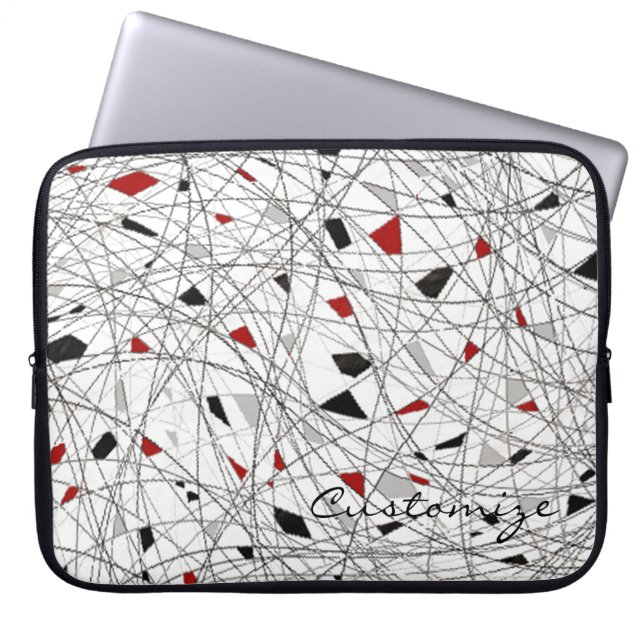 Tangled Lines Abstract Pattern Laptop Sleeve (Front)