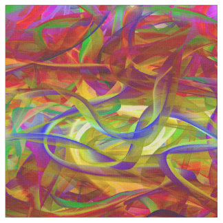 TANGLED ORGANZA SILK RIBBONS MULTICOLOR ORANGE RED FABRIC