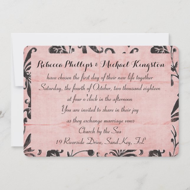 Tangled Pink Invitation (Front)