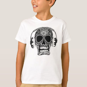 Tangled Skull with Headphones Boys Shirt
