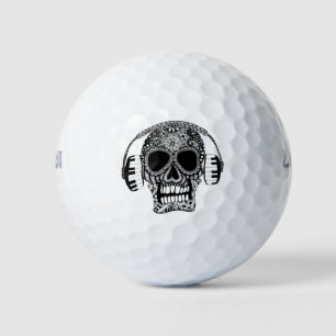 Tangled Skull with Headphones Golf Balls