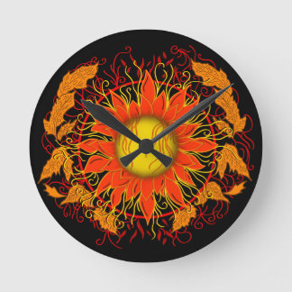Tangled Sun Round Clock