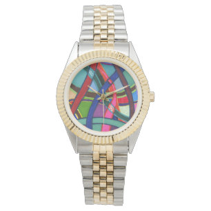 Tangled yarn stripes in multiple colours watch