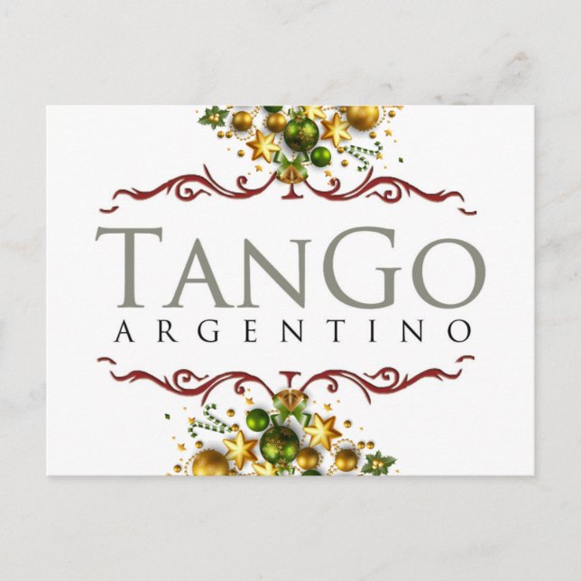 Tango argentino Christmas Holiday Postcard (Front)