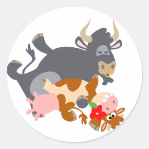 Tango!! (cartoon bull and cow) sticker