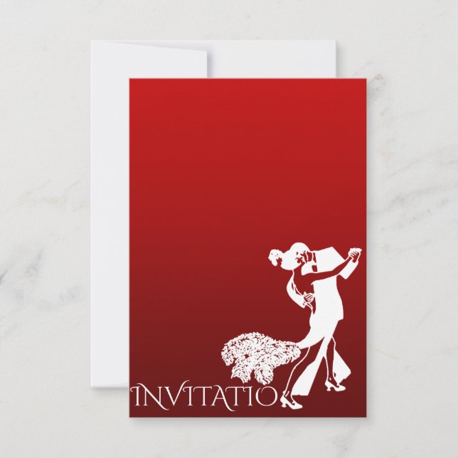 Tango Classic Dance Personalised Red Wine Field Invitation (Front)