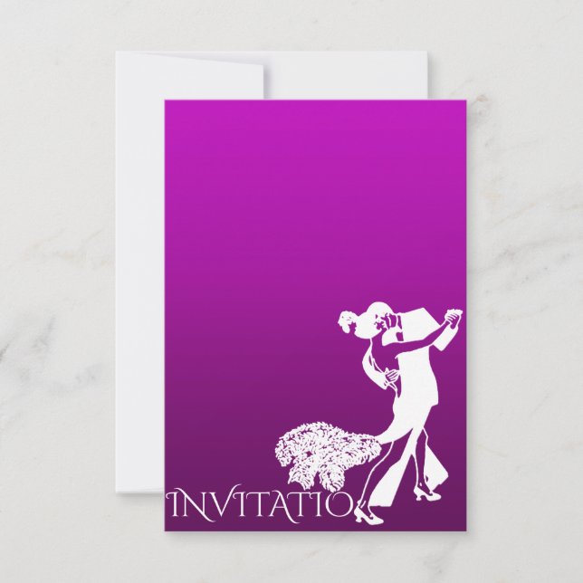 Tango Classic Dance Purple Lavender Ombre Invitation (Front)