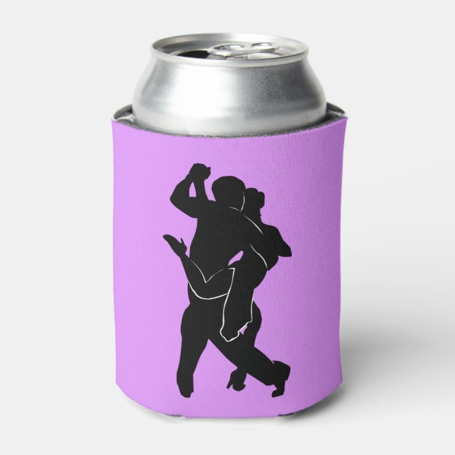 Tango Dancer Couple Purple Can Cooler Your Colours (Can Front)