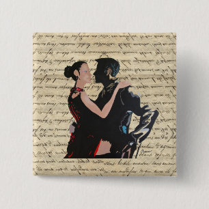 Tango dancers 15 cm square badge