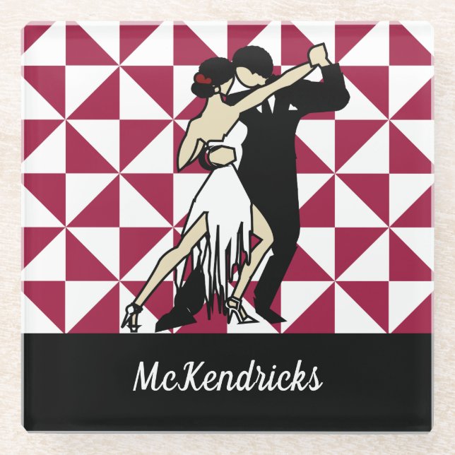 Tango Dancers Glass Coaster (Front)
