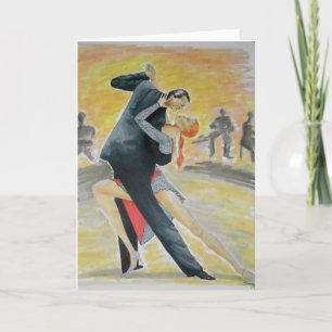 Tango Dancers Greeting Card — Original Art