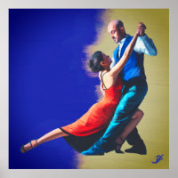 Tango dancers - hand painting