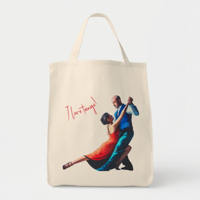 Tango dancers - hand painting  tote bag (Front)