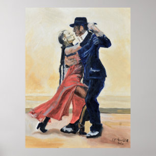 Tango Dancers Oil Painting Poster