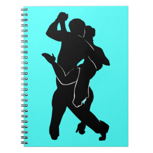 Tango Dancers Teal Notebook