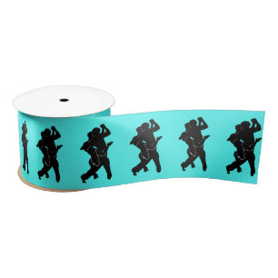 Tango Dancers Turquoise Ribbon - Choose Colour Satin Ribbon