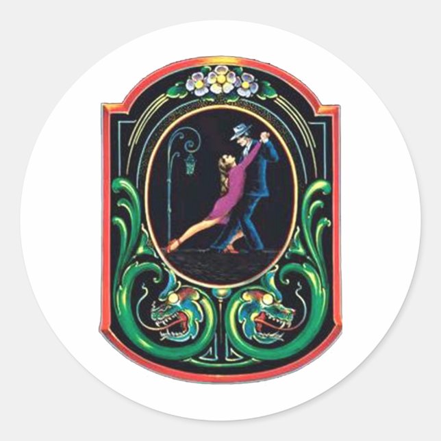 Tango design! Tango Art! Classic Round Sticker (Front)
